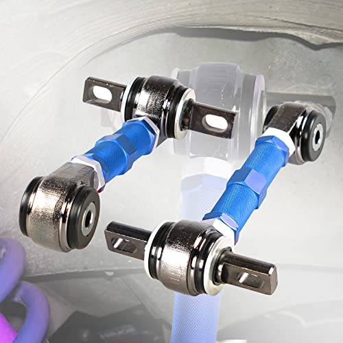 YESHMA Rear Upper Adjustable Camber Arm Kit 2 Pieces Compatible with Honda Civic 88-00 and Integra 94-01 EK EG(Blue) - Image 4