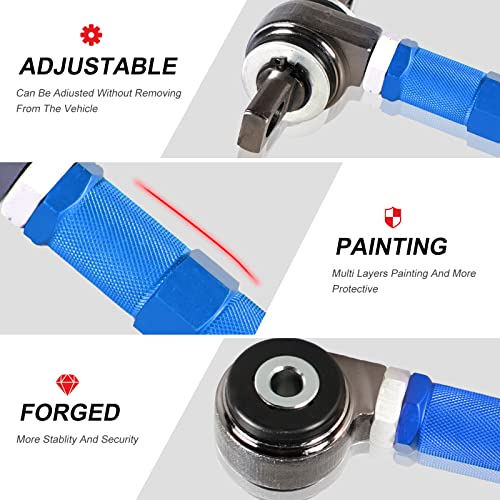 YESHMA Rear Upper Adjustable Camber Arm Kit 2 Pieces Compatible with Honda Civic 88-00 and Integra 94-01 EK EG(Blue) - Image 3