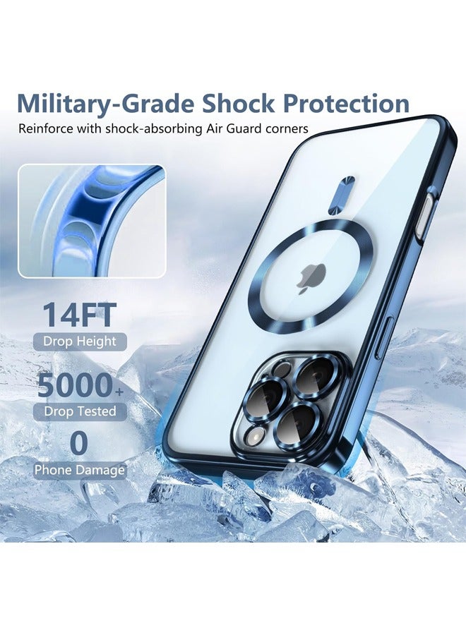 iPhone 16 Pro Max Case with Camera Lens Protector, [MagSafe Compatible][Anti-Scratch-Drop][Yellowing Resistant] Electroplated Durable TPU Magnetic iPhone 16 Pro Max Shockproof Case for Women Men, Blue  - Image 5