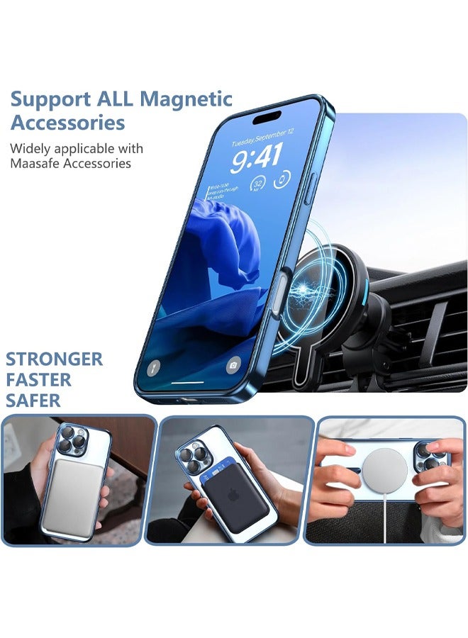 iPhone 16 Pro Max Case with Camera Lens Protector, [MagSafe Compatible][Anti-Scratch-Drop][Yellowing Resistant] Electroplated Durable TPU Magnetic iPhone 16 Pro Max Shockproof Case for Women Men, Blue  - Image 3