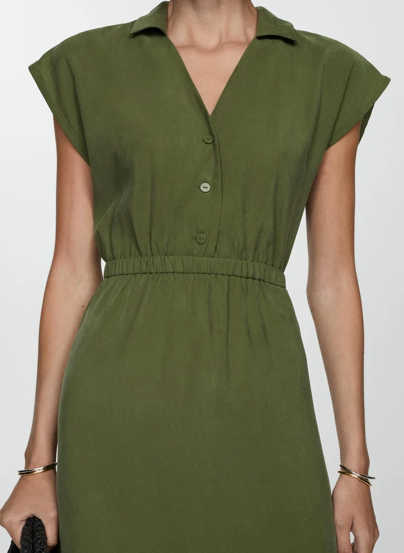 MANGO Olive Belted Dress