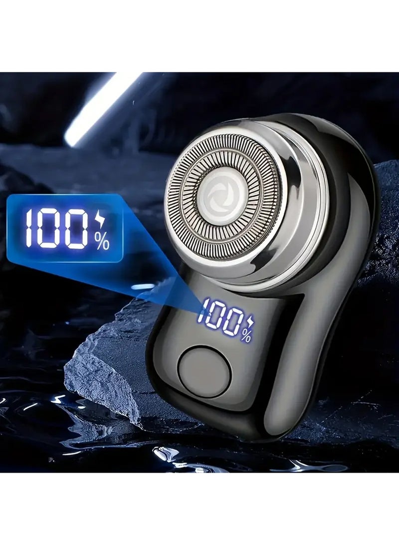 X-level Small Rechargeable Mini Electric Shaver Efficient Shaving Dual Ring Blade Net Intelligent Digital Display,Detachable Blade Head, Easy Cleaning Type-C High-speed Charging Worry Free Boarding - Image 2