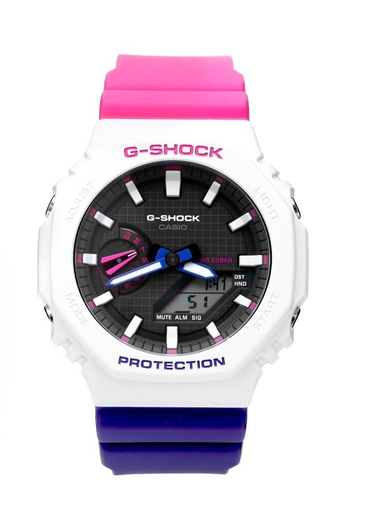 كاسيو G-SHOCK GA-2100THB-7A ساعة من ألياف الكربون الشفافة بإضاءة خلفية LED ومؤقت متعدد الوظائف مقاومة للماء 200 متر ساعة عصرية للرجال - Image 1