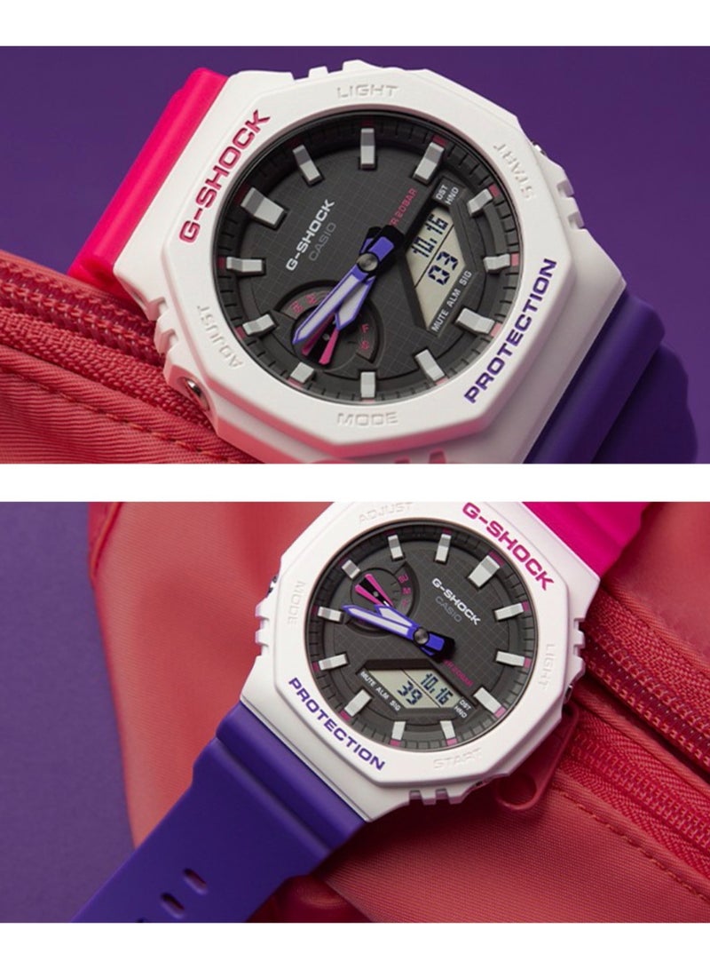 كاسيو G-SHOCK GA-2100THB-7A ساعة من ألياف الكربون الشفافة بإضاءة خلفية LED ومؤقت متعدد الوظائف مقاومة للماء 200 متر ساعة عصرية للرجال - Image 2