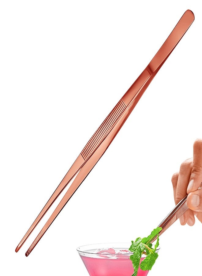 SuproBarware Tweezers - 11.8''/30cm Precision Tweezers, Garnish Stainless Steel Tongs for Bartender, Mixologists Clipping Food - NZ01-C (Copper) - Image 1