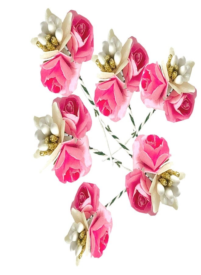 AROOMAN Fancy Flower Hair Juda/Bun Pin,Accessores For Girls,Women Pack-06,(Pink) - Image 1