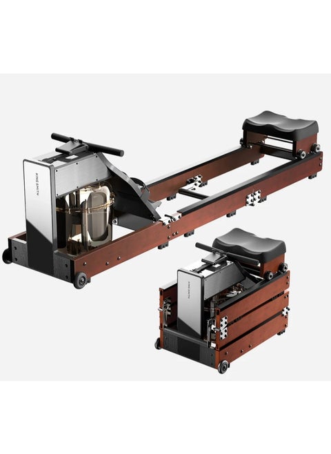 Kingsmith Water Rowing Machine WM10  with Tri-fold patent | Water & Magnetic resistence 2 in 1 | Patented 3-Fold Tech | LED display | Dual Resistance System | Red oak color