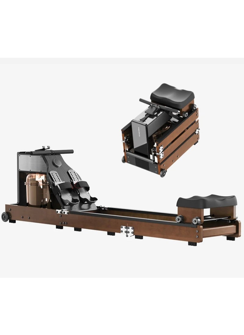 KINGSMITH - Kingsmith Water Rowing Machine WM10  with Tri-fold patent | Water & Magnetic resistence 2 in 1 | Patented 3-Fold Tech | LED display | Dual Resistance System | Red oak color - Image 1