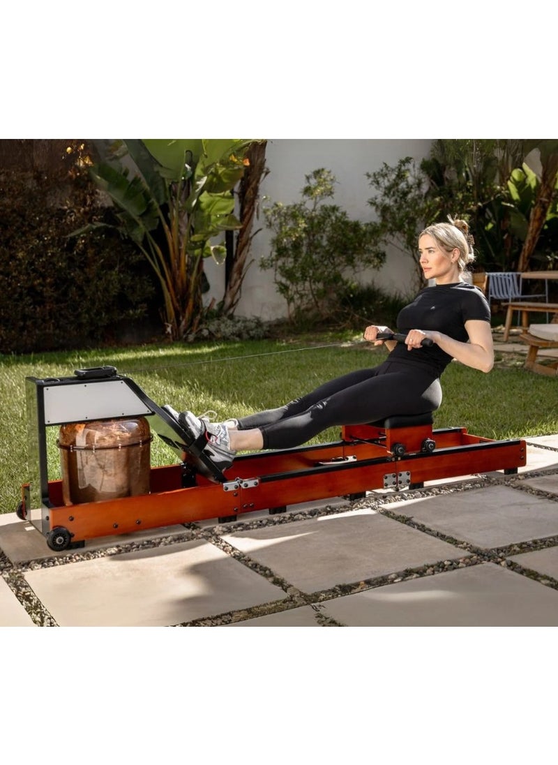 KINGSMITH - Kingsmith Water Rowing Machine WM10  with Tri-fold patent | Water & Magnetic resistence 2 in 1 | Patented 3-Fold Tech | LED display | Dual Resistance System | Red oak color - Image 1