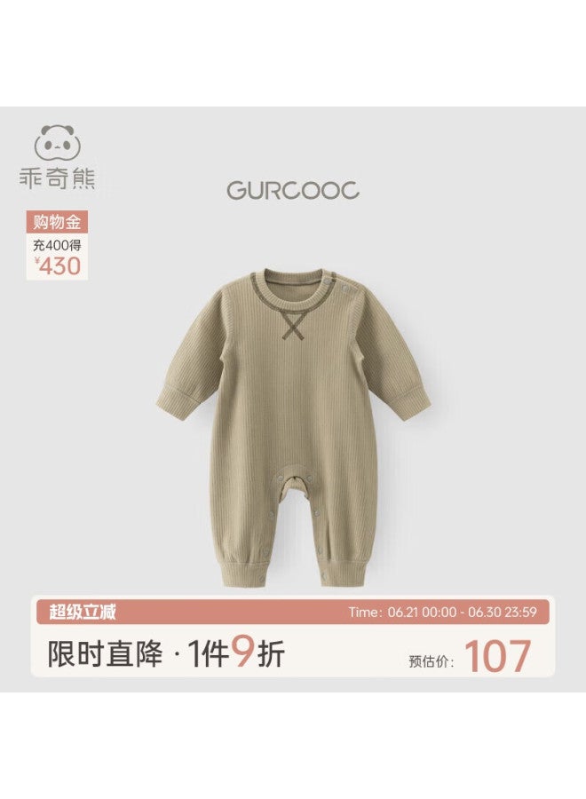 Guaiqixiong Lightweight Warm Fleece Baby Clothes Spring Autumn Winter Newborn Long-sleeve Bodysuit For Boys And Girls, Home Sleepwear Romper