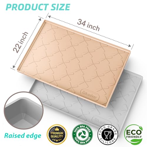 Sika deer SIKADEER 34" x 22" Under Sink Mat Waterproof, Silicone Mat Kitchen Drawer Shelf and Cabinet Liner, Sink Protector for Kitchen Organizers and Storage, Boot Tray Pet Food Mats - Image 2