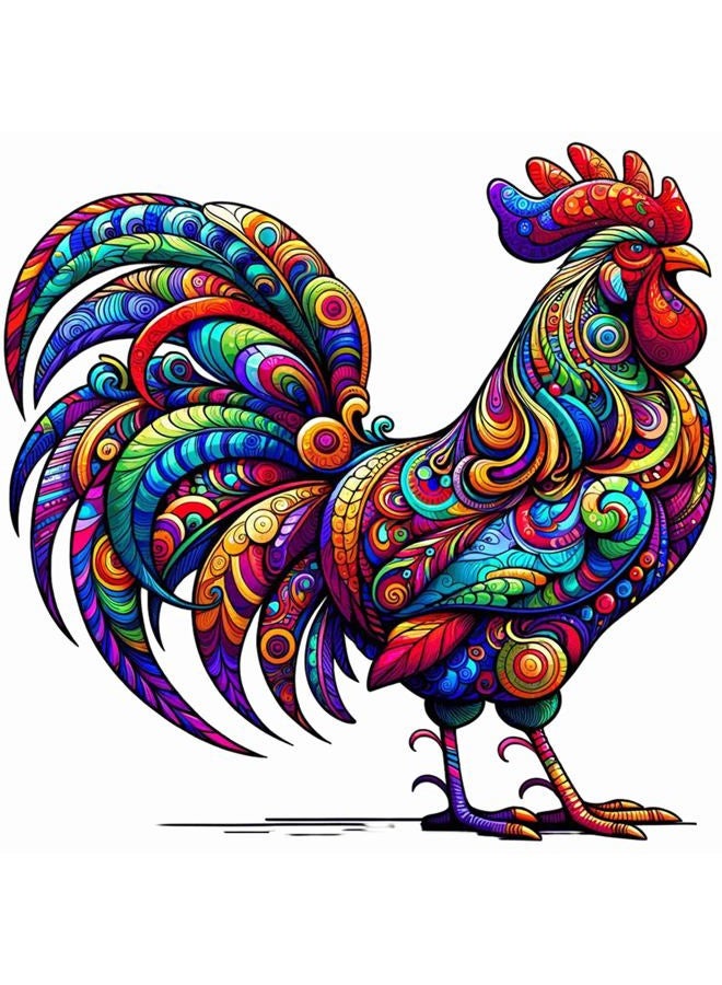 Dopetattoo 6 Sheets Temporary Tattoos Bright Rooster Design Chicken Temporary tattoo Neck Arm Chest for Women Men Adults Animals Tattoo - Image 1