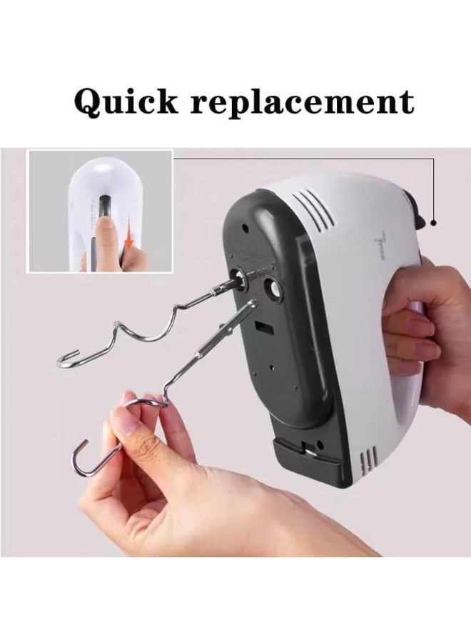 خلاط يدوي كهربائي بـ 7 سرعات - مضرب بيض محمول مع 4 ملحقات من الفولاذ المقاوم للصدأ، خلاط مطبخ خفيف الوزن للخفق والخلط وتحضير الكريمة وعجينة الكيك - Image 5