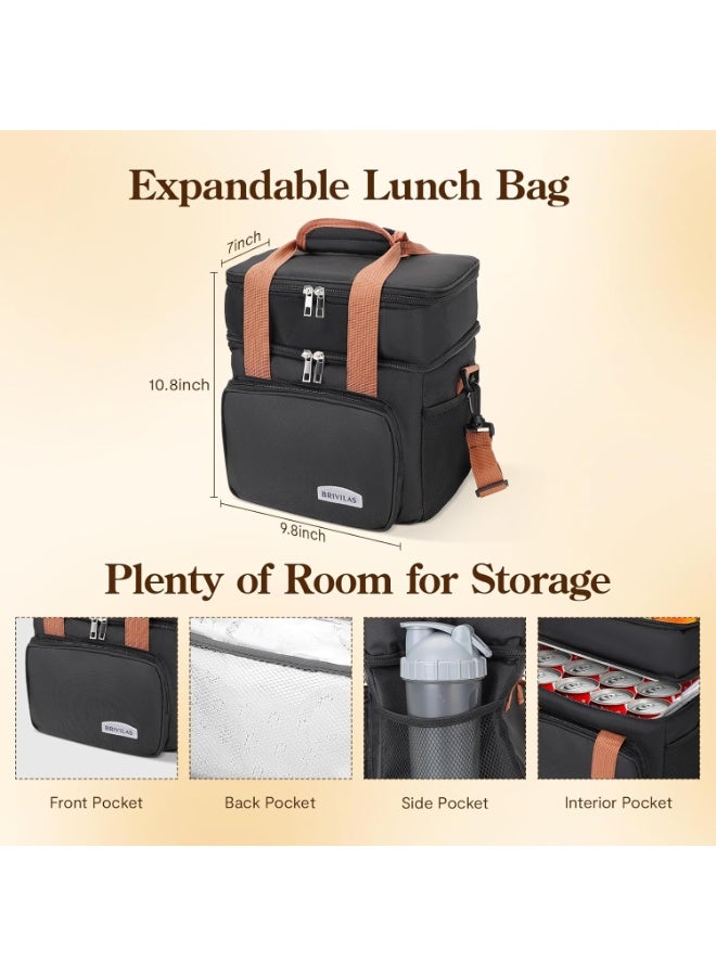 Brivilas Double-Layer Large Capacity Insulated Cooler Bag - Outdoor Camping/Picnic Crossbody Portable Insulated Bag - Image 2