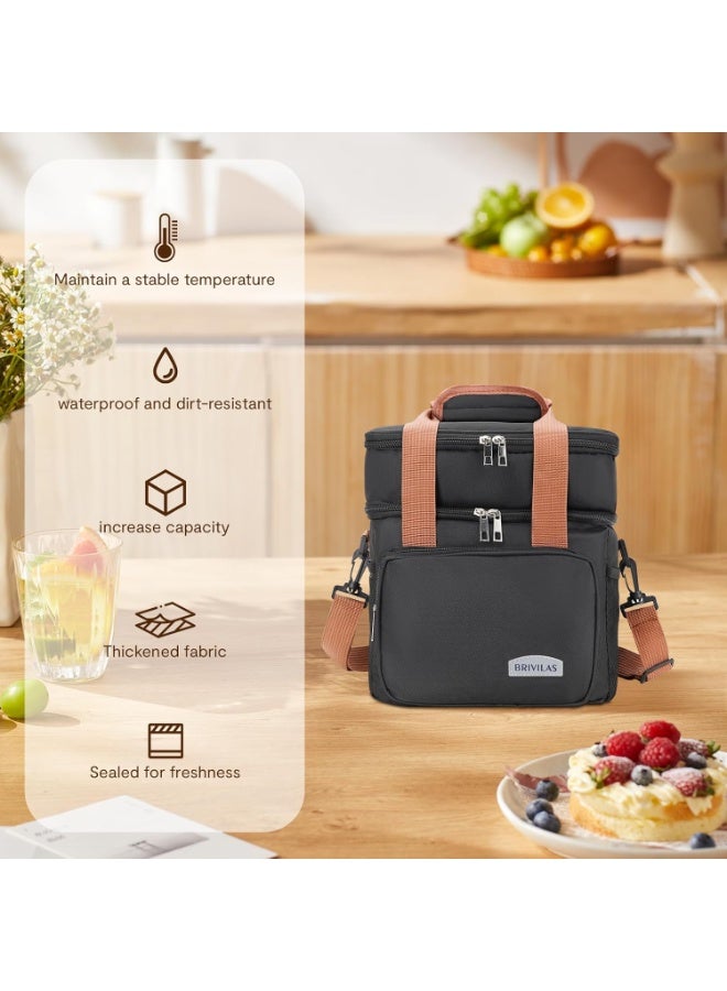 Brivilas Double-Layer Large Capacity Insulated Cooler Bag - Outdoor Camping/Picnic Crossbody Portable Insulated Bag - Image 3