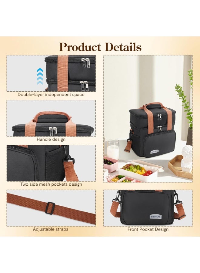 Brivilas Double-Layer Large Capacity Insulated Cooler Bag - Outdoor Camping/Picnic Crossbody Portable Insulated Bag - Image 4