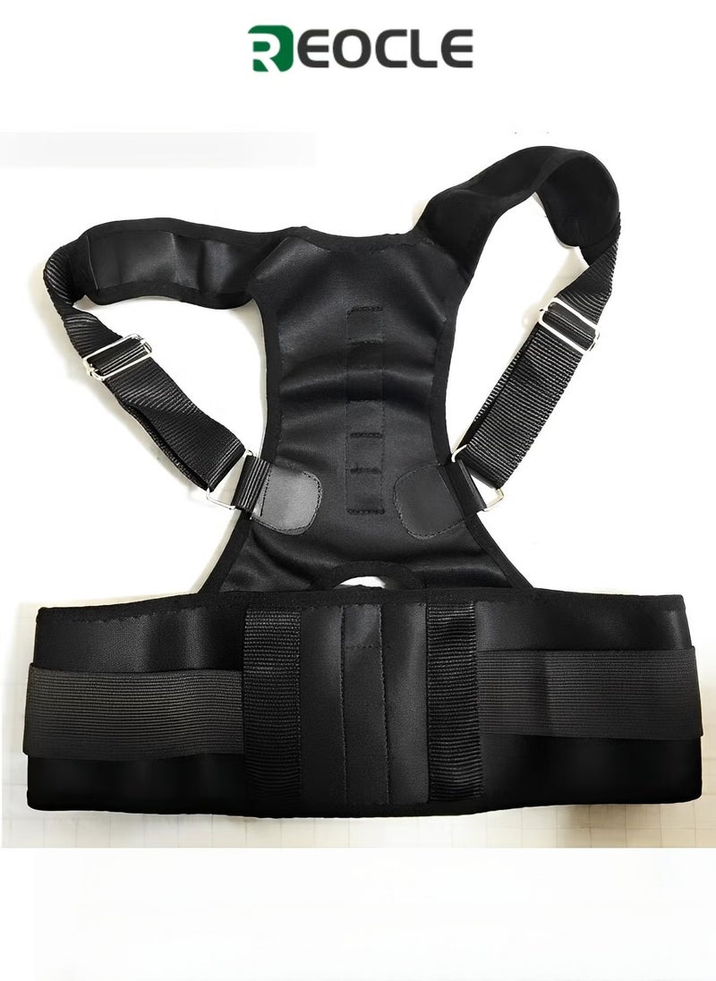 ريوكل دعامة الظهر لتصحيح وضعية الجسم للنساء والرجال، وتقويم الكتف، ودعم كامل للظهر، وتخفيف آلام الظهر العلوي والسفلي، والجنف والحدبة والصدر والعمود الفقري - Image 1