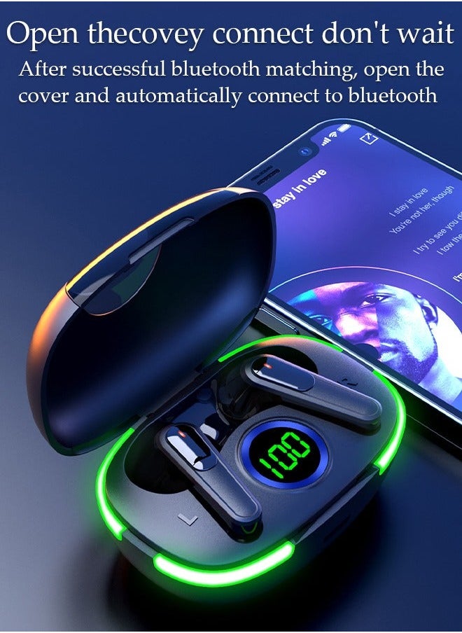 Generic - Wireless Earbuds Bluetooth V5.1 Headphones Deep Bass Stereo Ear Buds with LED Power Display Charging Case Earphones with Mic Headset for Game Sports and Music - Image 1