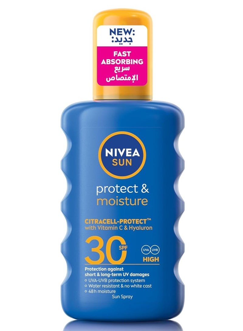 NIVEA SUN Spray, UVA & UVB Protection, Protect & Moisture, SPF 30, 200ml - Image 1