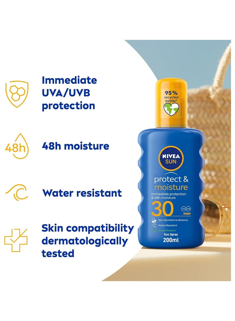 NIVEA SUN Spray, UVA & UVB Protection, Protect & Moisture, SPF 30, 200ml - Image 2