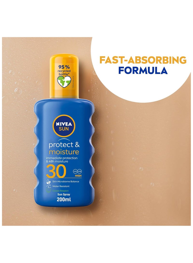 NIVEA SUN Spray, UVA & UVB Protection, Protect & Moisture, SPF 30, 200ml - Image 3