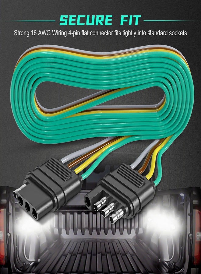 Nityrish 4 Pin Trailer Connector Harness Extension 80 Inch, 16AWG 4 Way Trailer Plug Flat Wire Extender, Male to Female Trailer Light Connector for Hitch, Utility, Boat, or RV Trailers - Image 3