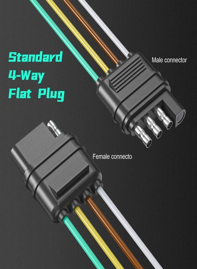 Nityrish 4 Pin Trailer Connector Harness Extension 80 Inch, 16AWG 4 Way Trailer Plug Flat Wire Extender, Male to Female Trailer Light Connector for Hitch, Utility, Boat, or RV Trailers - Image 4