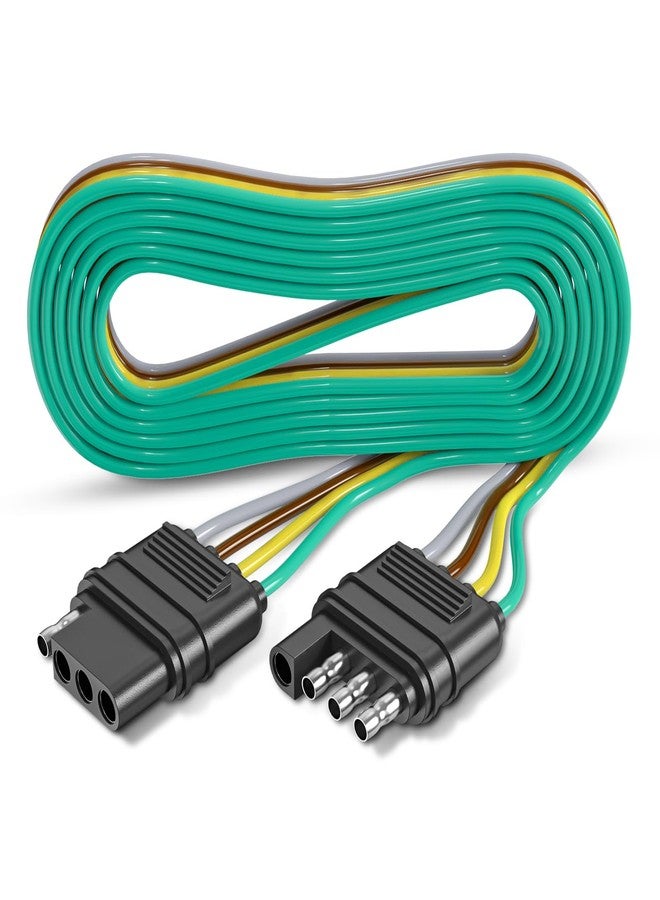 Nityrish 4 Pin Trailer Connector Harness Extension 80 Inch, 16AWG 4 Way Trailer Plug Flat Wire Extender, Male to Female Trailer Light Connector for Hitch, Utility, Boat, or RV Trailers - Image 1