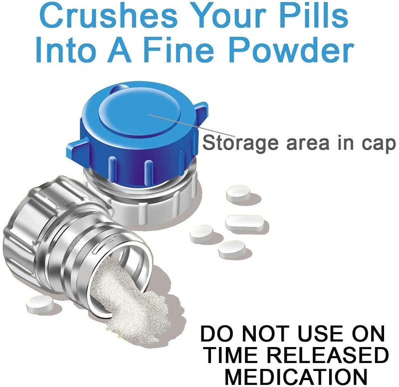 Apex Pill Crusher, Pil Pulverizer and Grinder, Medicine Crusher and Pulverizer for Large, Small Medications, Tablets, & Vitamins, Crushes Multiple Tablets to Fine Powder with Storage Area in Cap - Image 4