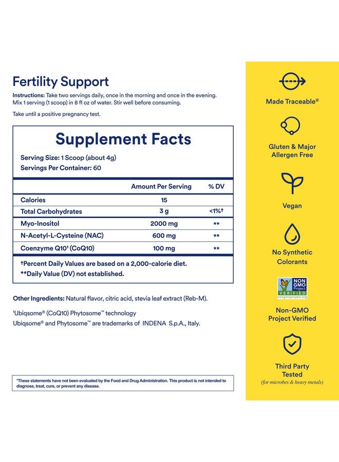Ritual Fertility Support Supplement 3-in-1 Drink-Mix Formulated to Support Conception Outcomes with Clinically-Studied Ingredients (CoQ10, NAC, Myo-Inositol) and Designed with an OB/GYN. 60 Servings.* - Image 4