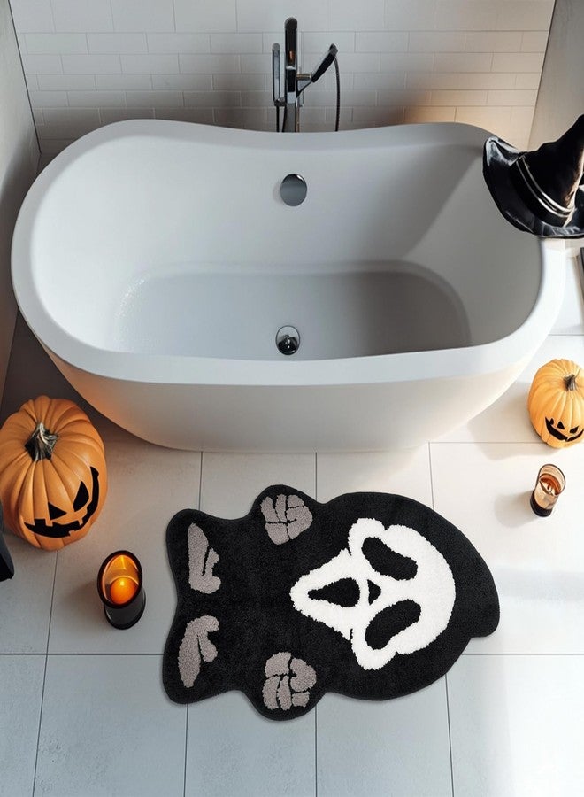 GAGEC Halloween Rug Ghost Bathroom Rugs Spooky Decorative Bath Doormat Entrance Rug Tub Home Living Room Bath Mat Floor Door Mat Decoration Indoor Outdoor 18 x 31 Inch - Image 5