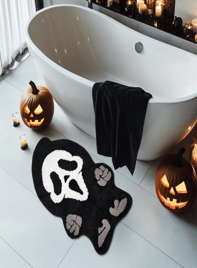 GAGEC Halloween Rug Ghost Bathroom Rugs Spooky Decorative Bath Doormat Entrance Rug Tub Home Living Room Bath Mat Floor Door Mat Decoration Indoor Outdoor 18 x 31 Inch - Image 2