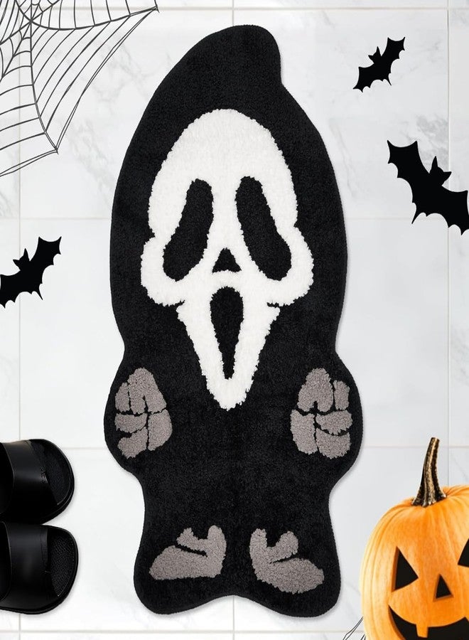 GAGEC Halloween Rug Ghost Bathroom Rugs Spooky Decorative Bath Doormat Entrance Rug Tub Home Living Room Bath Mat Floor Door Mat Decoration Indoor Outdoor 18 x 31 Inch - Image 1