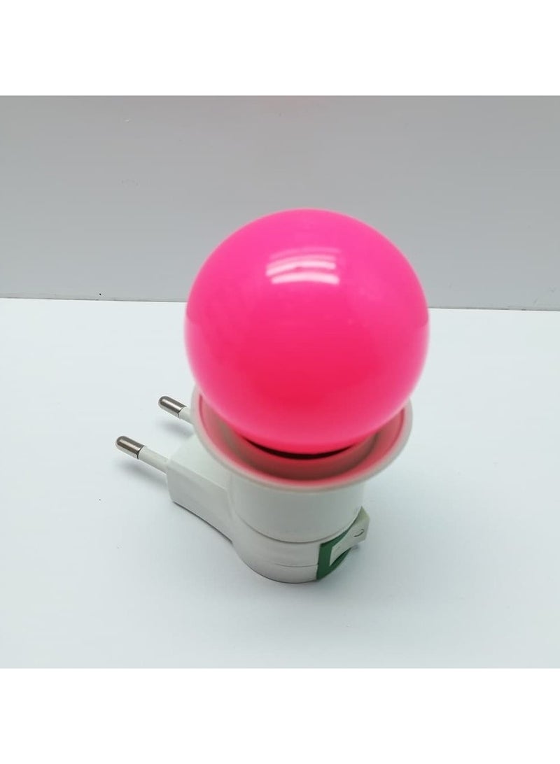 Direct switch for bulbs + 1W LED light bulb for night lighting, decoration and parties (pink) - Image 1