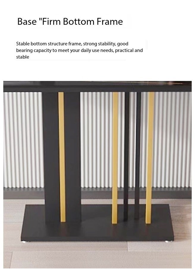 Modern Design Rock Slab Console Table Black Sintered Stone Entryway Table Black and Gold Geometric Line Pedestal for Foyer Living Room Offices 140x30x80 cm - pzsku/Z7CFE8D5AEB590B9A1C87Z/45/_/1736851563/116a7ddc-bf88-4ea0-ab59-286d68b0f331