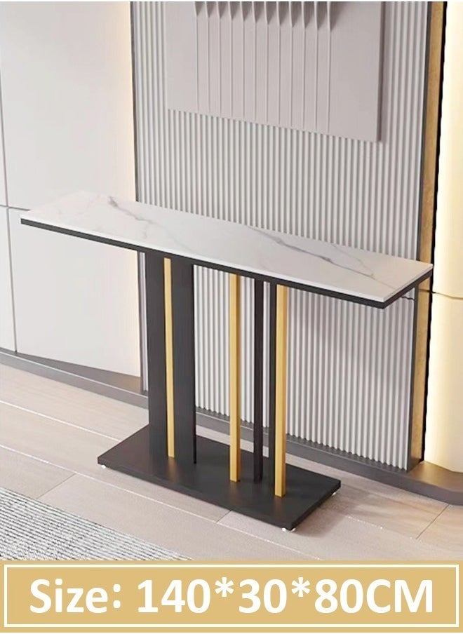 Modern Design Rock Slab Console Table Black Sintered Stone Entryway Table Black and Gold Geometric Line Pedestal for Foyer Living Room Offices 140x30x80 cm - pzsku/Z7CFE8D5AEB590B9A1C87Z/45/_/1736851573/fa016a84-96f4-441d-9041-eabbcb206583