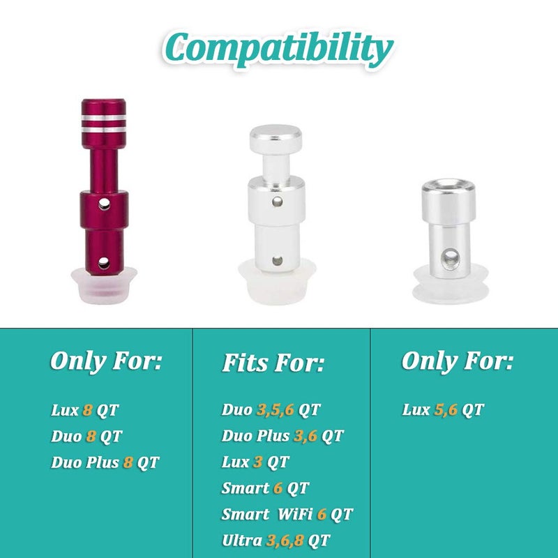 ZYLONE Zylione 2 Pack Float Valve - Replacement Parts with 6 Sealer Gasket - Replacement Float Valve wiht Silicone Caps for Pressure Cooker Duo/Duo Plus/Lux 8 QT,(2 Float Valves 6 Silicone Caps) - Image 2