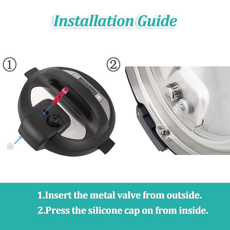 ZYLONE Zylione 2 Pack Float Valve - Replacement Parts with 6 Sealer Gasket - Replacement Float Valve wiht Silicone Caps for Pressure Cooker Duo/Duo Plus/Lux 8 QT,(2 Float Valves 6 Silicone Caps) - Image 4