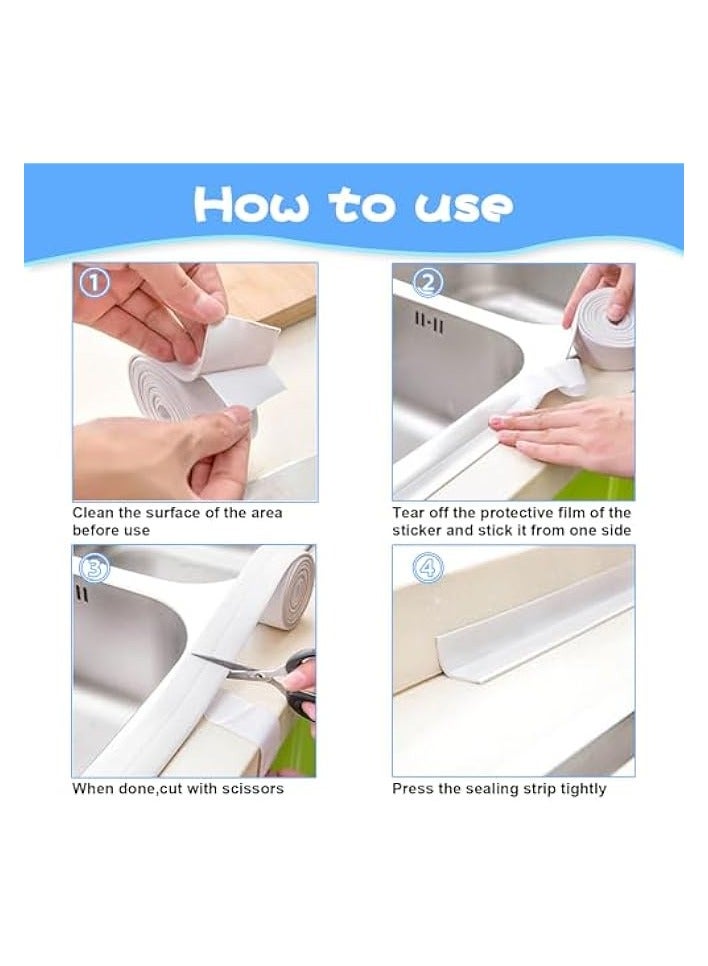 erorex Bath Sealant Strip, Caulk Strip Adhesive Sealant Tape with Sealing Tool, Bathroom Sealant, Caulk Strip, Waterproof Simple Seal Tape for Bathroom 1.5" x 10.5ft(38mm X 3.2M) - Image 4