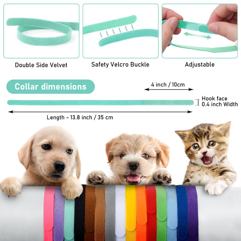GAMUDA 15Pcs Newborn Puppy Collars, Super Soft Nylon Adjustable Whelping ID Bands, Assorted Colors Litter Identification Set with 6 Record Keeping Charts - Image 3