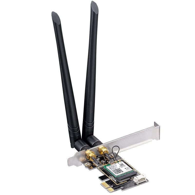 Cudy New AX5400 Wireless WiFi 6E PCIe Card for PC, Bluetooth 5.2, AX210, 5400Mbps WiFi 6E Speed, Bluetooth 5.2/5/4.2/4.0, 802.11ax/ac/a/b/g/n, Windows 11, 10, WE3000 V2 - Image 2