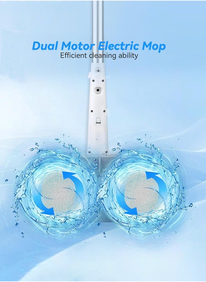 Joshberg Cordless Electric Mop, Electric Spin Mop with LED Headlight and Water Spray, Up to 40 mins Powerful Floor Cleaner with 300ml Water Tank & Detachable Battery, Super Quiet Cleaning & Waxing, for Wood, Hardwood, Laminate, Tile,Marble Floors  - Image 2