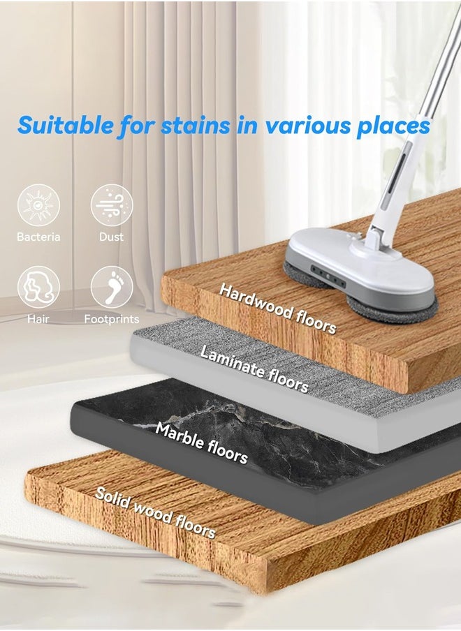 Joshberg Cordless Electric Mop, Electric Spin Mop with LED Headlight and Water Spray, Up to 40 mins Powerful Floor Cleaner with 300ml Water Tank & Detachable Battery, Super Quiet Cleaning & Waxing, for Wood, Hardwood, Laminate, Tile,Marble Floors  - Image 3