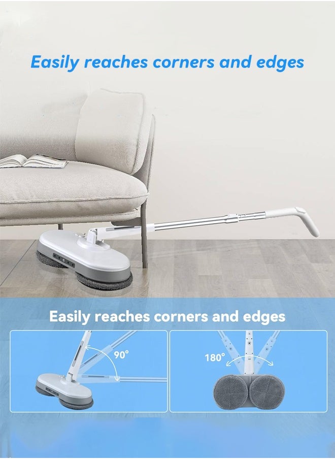 Joshberg Cordless Electric Mop, Electric Spin Mop with LED Headlight and Water Spray, Up to 40 mins Powerful Floor Cleaner with 300ml Water Tank & Detachable Battery, Super Quiet Cleaning & Waxing, for Wood, Hardwood, Laminate, Tile,Marble Floors  - Image 5