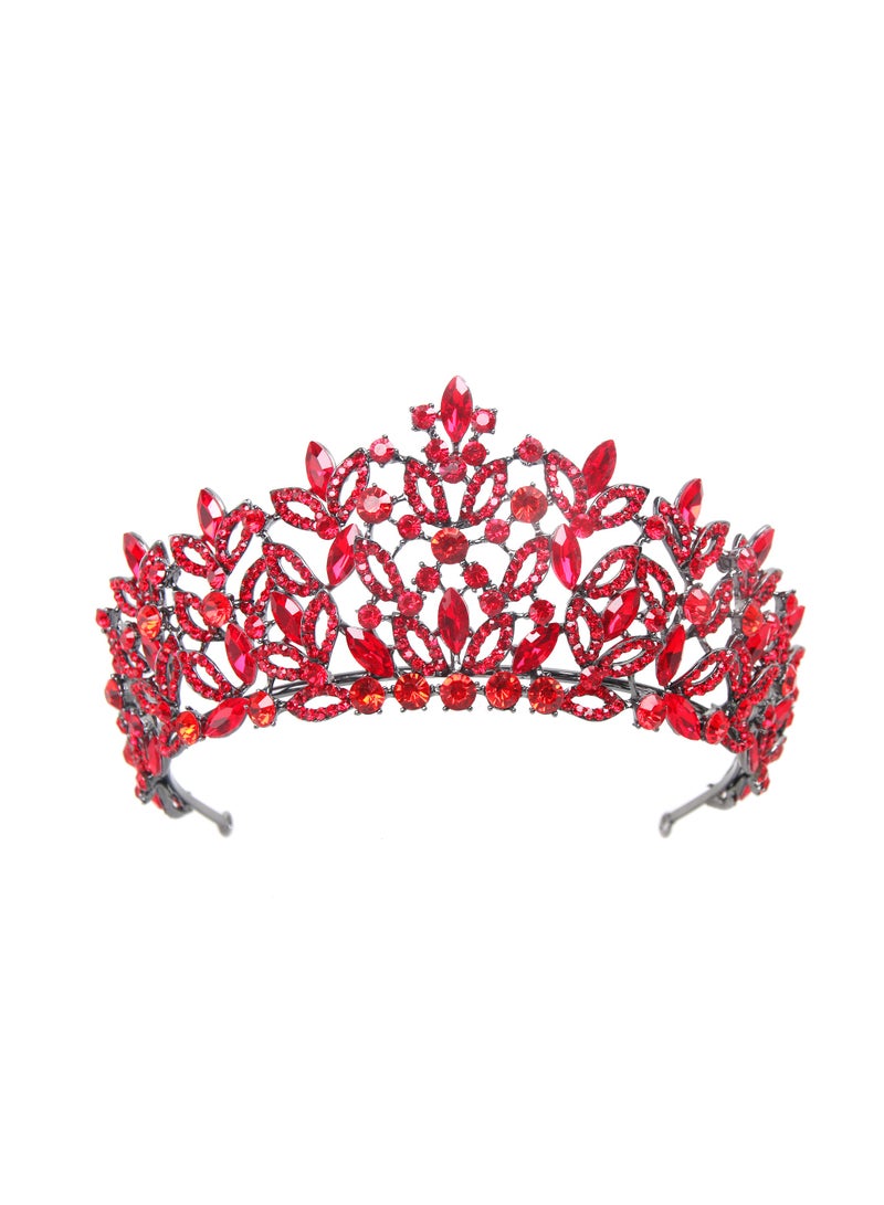 D'Daniela Ddaniela Ruslana Collection Faux black with red Crown Tiara - Image 1