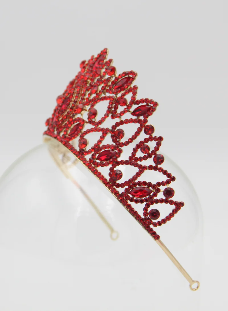 D'Daniela Ddaniela Ruslana Collection Faux black with red Crown Tiara