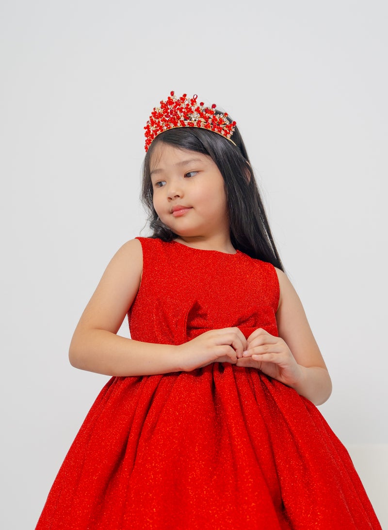 D'Daniela Ddaniela Ruslana Collection Faux black with red Crown Tiara - Image 4