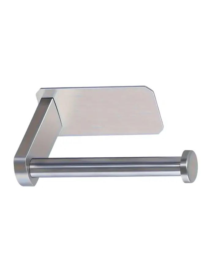 Self Adhesive Stainless Steel Toilet Paper Holder No Drill Wall Mount Silvery - Image 1