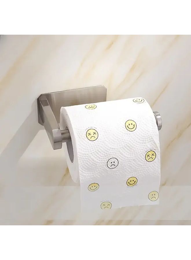 Self Adhesive Stainless Steel Toilet Paper Holder No Drill Wall Mount Silvery - Image 5