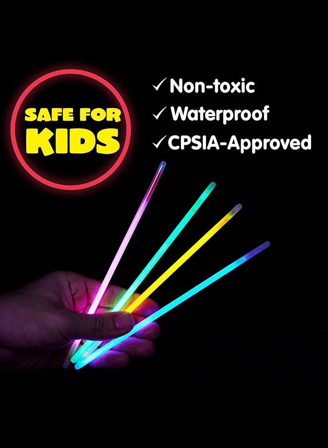 100 Pcs 8" Glow sticks Bulk Party Favors Pack, Neon Glow in the Dark Party Supplies, Light Up Necklaces and Bracelets with Connectors, Easter, Football, Birthday Decorations - Image 4